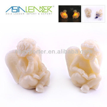 Set of 2 Angel Battery Operated Flameless LED Candle Made of Wax with 4 Hours Timer Option